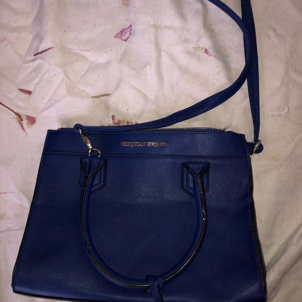 Christian siriano blue purse